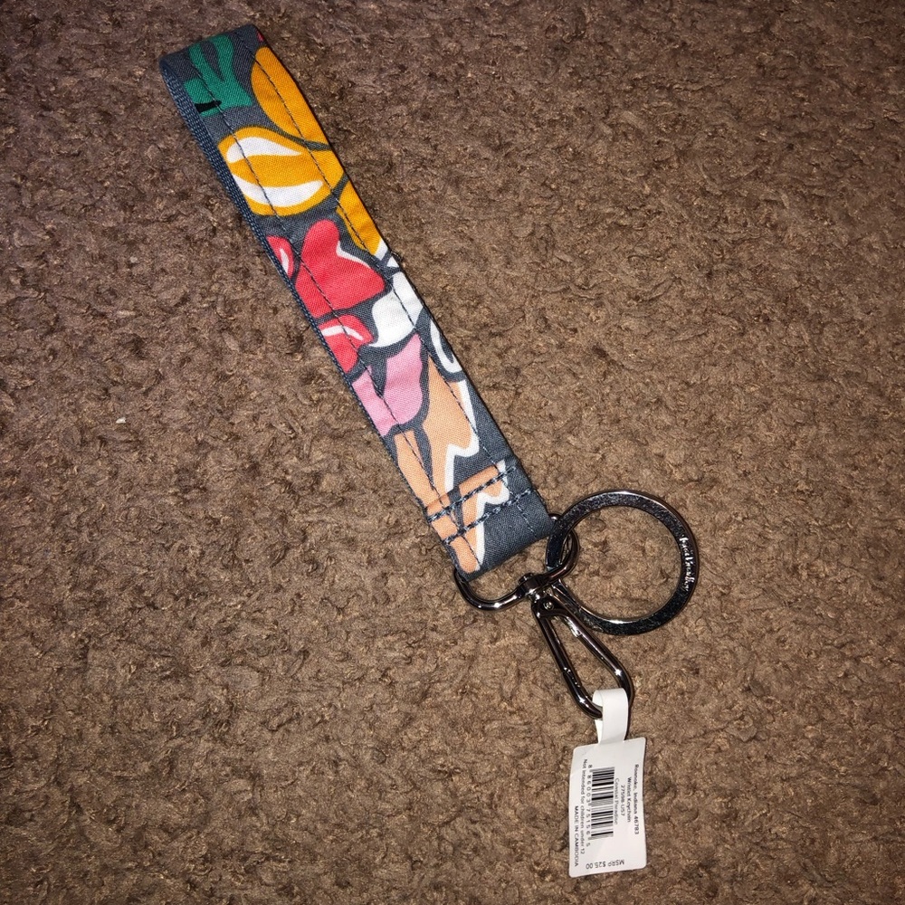 Vera Bradley Coastal Paradise Wristlet Keychain, New With Tags
